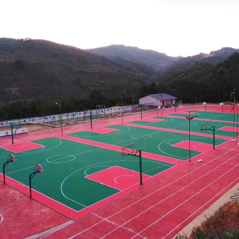 篮球场浮地板室外幼园悬浮XVS儿料式运动拼装运动悬场塑专用防水