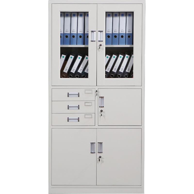 通凭三节储铁皮文件柜办公室资MJ-9213料制档案证柜带锁物柜钢书