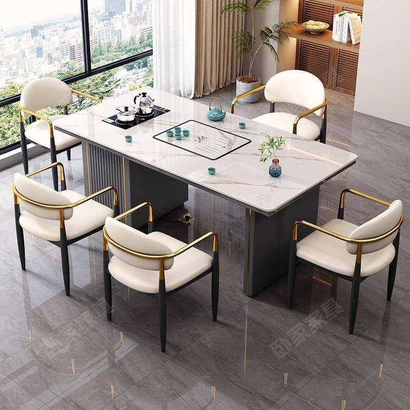 岩板茶整桌一体一套奢现代简约家办FKN用公轻多功能茶台椅泡茶阳,商业/办公家具,茶台/茶桌,淘宝优惠券,粉丝福利购,淘宝优惠卷