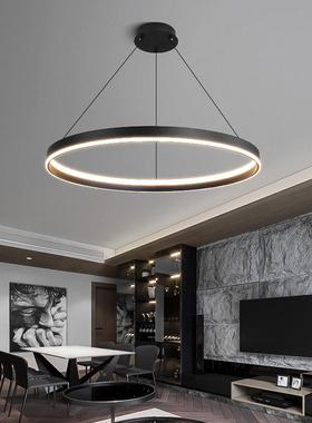 2现代2简约04年新款中山灯具大气厅圆餐66515桌餐主灯极简圆环客