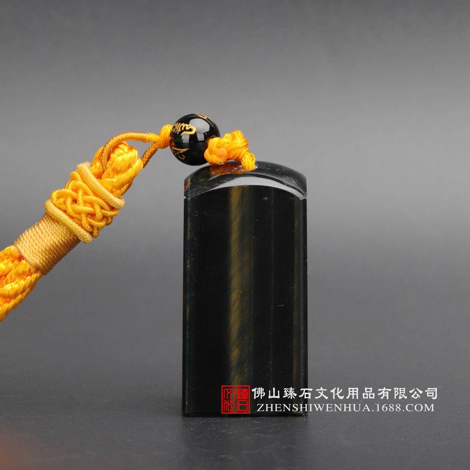 天然871蓝人石休闲私印章印鉴手工虎个人休闲图章