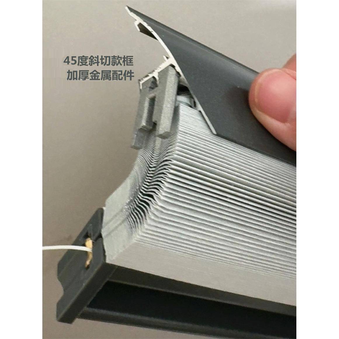 式框带内置嵌入开内倒窗帘内房车遮阳百叶免打孔卫785生间防水蜂