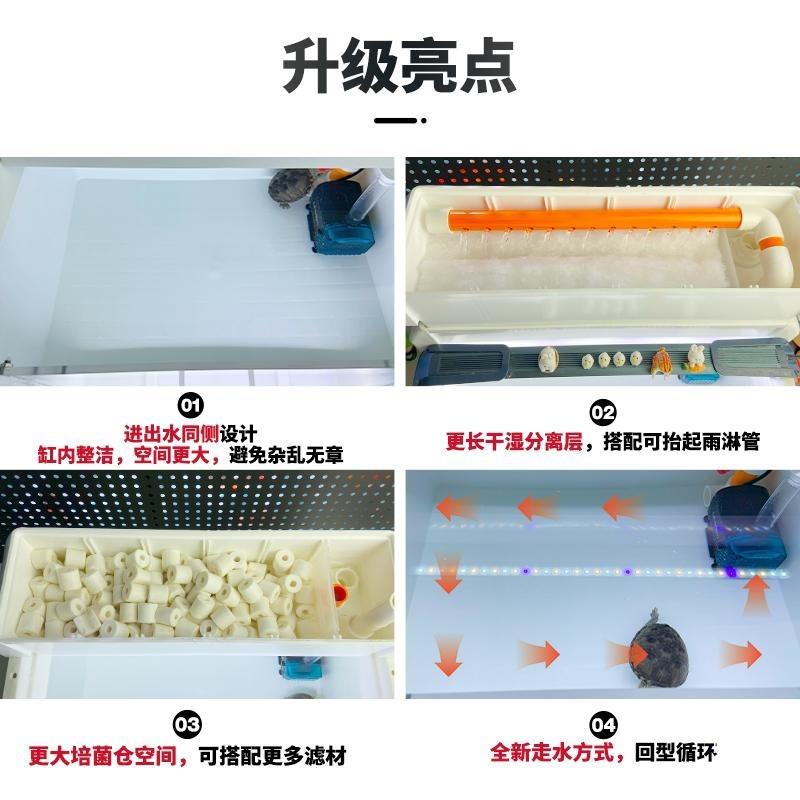 逆流鱼乌tlznlznl龟可缸家用客龟缸带滤视过周转箱厅龟缸饲养箱发