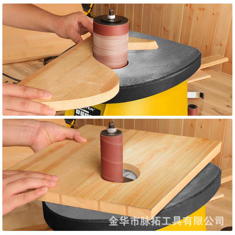 洛克士LUXTE砂R4寸台式柱机轴砂砂磨光砂带机木工家砂具1电RBU动