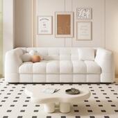 奶油风沙发床雪FZ 复简古约布艺沙发花 005绒翻转小户型客厅床法式