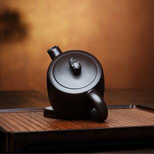 宜兴砂名家全TGX手工紫砂壶原1矿石黄泥古钟壶80ml紫茶壶功夫紫砂