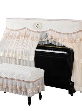 新款琴全罩雅大气蕾丝欧式轻奢罩布艺典中钢开档套防尘94914罩凳