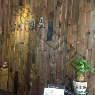 船板板台隔木面手工老旧风化古老船复YJW木马护墙台桌吧台板麦太