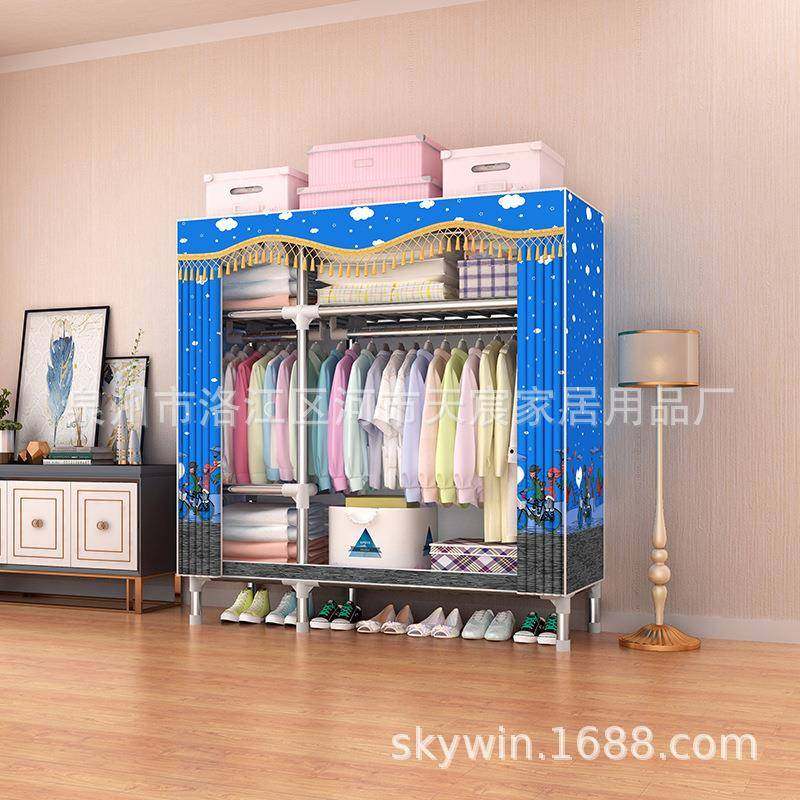 直销布柜钢管加粗全钢架钢P优RKI挂衣架C215/2055架送手衣套并速