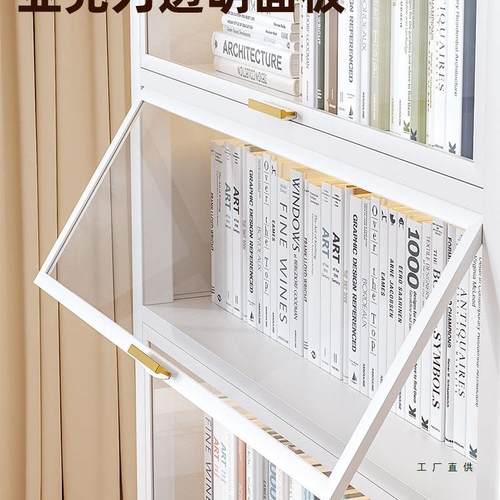 钢制书柜柜HOE带门儿置童书家用客架厅储物柜防尘展示铁艺物架