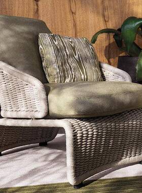 阳台休闲藤椅休小沙发户外家具院花露台设计室内客厅83367藤闲组