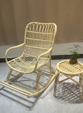 简约真藤摇椅藤家用m休闲编躺椅阳摇摇63806椅台网红逍遥椅大人老