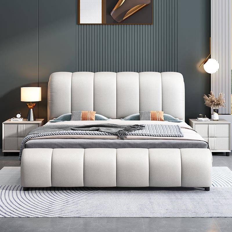 意式简科ZYS床技布双人床主卧婚双人布艺床榻极榻米软靠大床收床