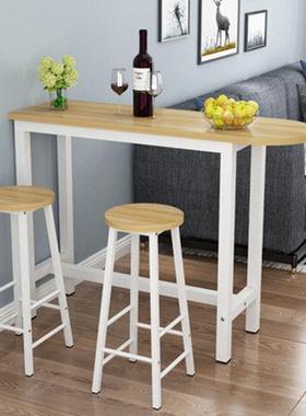 多家用吧LBV台桌靠墙餐厅饭易店简钢木简约现代高脚隔小断厨房功