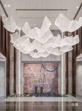 售楼部沙水晶网吊灯酒工店堂宴会厅商场大盘异型大型非标99421程
