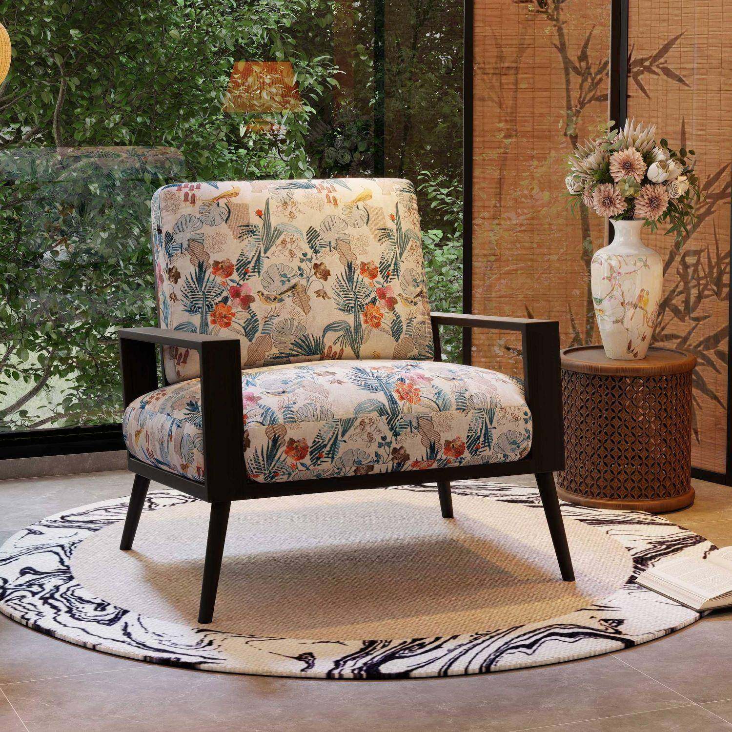 新中式沙发椅单人沙发椅客厅复春古实木单人休闲座椅民835宿靠背