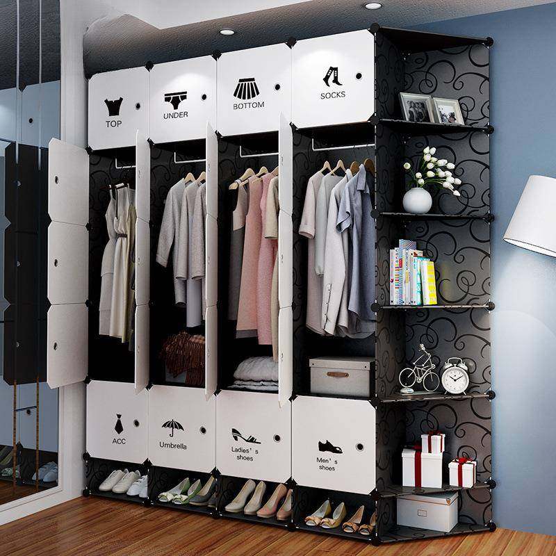 简易卧衣柜用室1出租房收纳架子组塑料片储装物特厚宿舍家耐用防,住宅家具,简易衣柜,淘宝优惠券,粉丝福利购,淘宝优惠卷