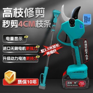 锂电充电式果树电动剪刀园林剪树枝专用剪刀园艺高枝电动修枝剪刀
