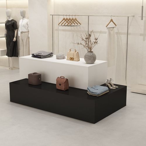服装店中岛桌简约现代女装店铺中间摆放流水台陈列柜鞋包展示柜