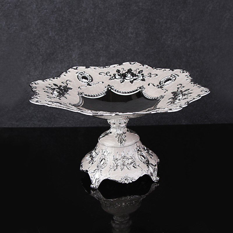 欧式奢华果盘 客厅茶几摆件家居创意装饰 KTV合金高档水果干果盘