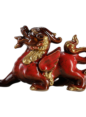陶瓷招财貔貅一对茶宠摆件工艺品中式办公室桌面家居客厅桌面装饰