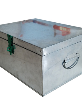 定制做小号中厚白铁皮箱子带锁五金工具箱钱款票据文件柜储物收纳