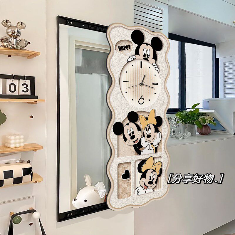 猫和老鼠推拉式全身镜客厅装饰画玄关时钟镜子挂画卧室隐藏穿衣镜,家居饰品,镜面画,淘宝优惠券,粉丝福利购,淘宝优惠卷