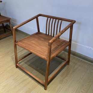老榆木椅子靠背椅中式椅子圈椅茶桌主椅中古风实木椅子办公餐桌椅