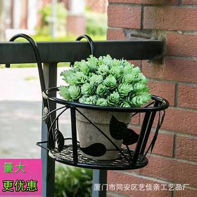 阳台挂篮花盒护栏花架加粗铁艺栏杆悬挂绿萝多肉 窗台盆景置物架