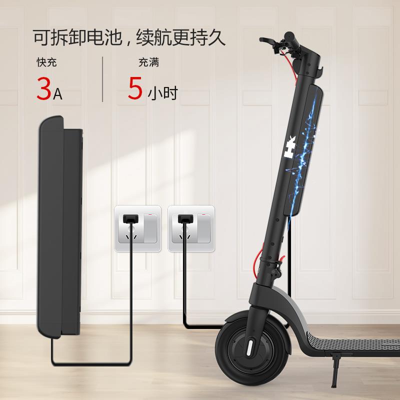 HX欢喜电动板车成人可携式板站X8-2022骑折成人滑车叠电动车滑踏