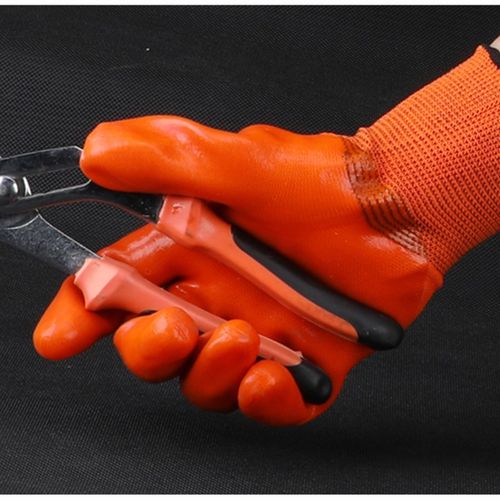 创一P558劳保手套涂胶浸胶PVC全胶牛筋耐磨工地工作耐油加厚胶皮