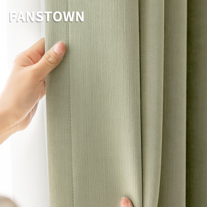 双面雪尼尔2025年新款卧室全遮光窗帘高级感轻奢奶油风绍兴柯桥