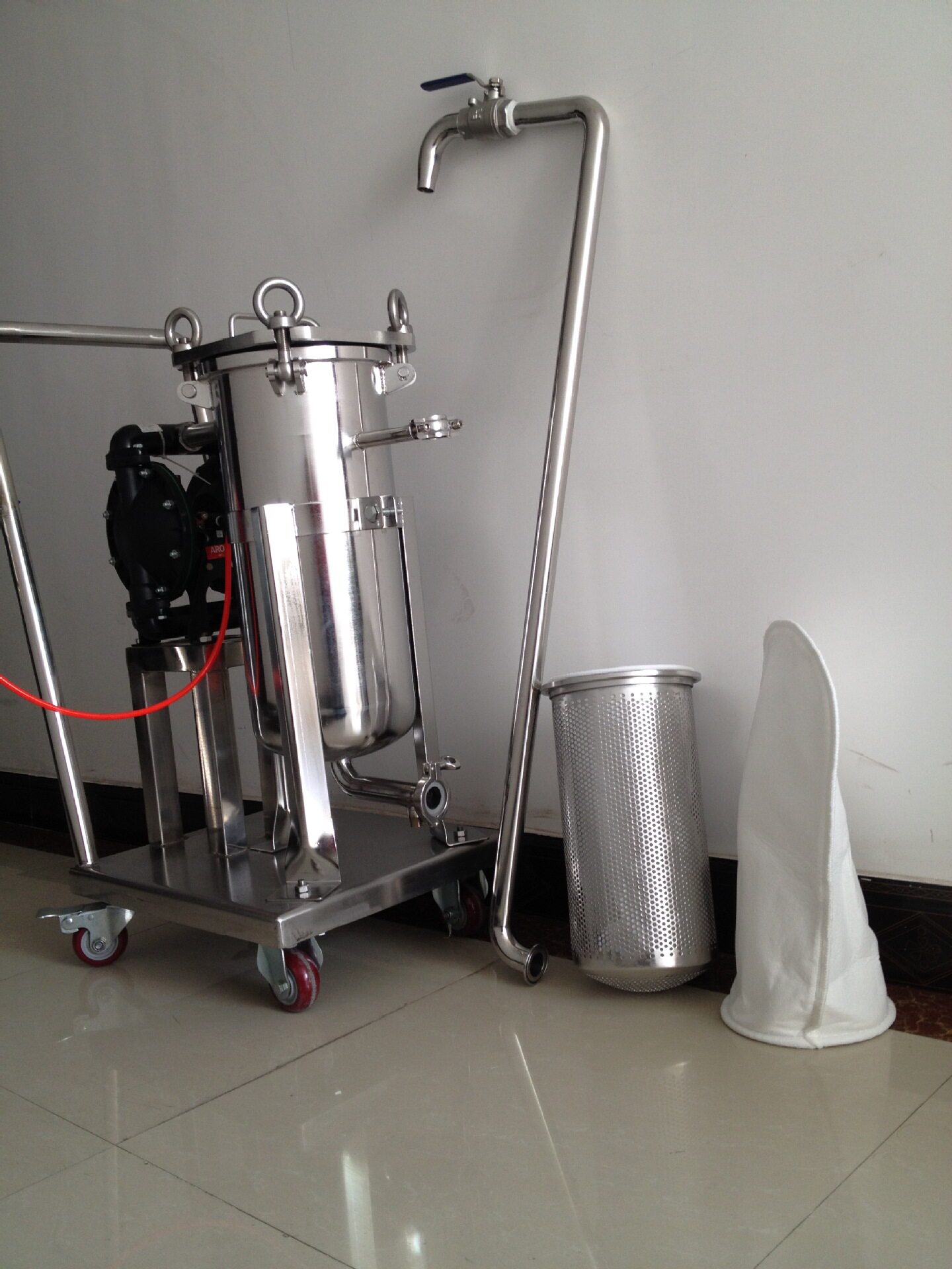 180*450MM  防伪材料上胶涂布专用不锈钢1号机小推车胶水过滤器
