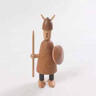 北欧木质维京人木偶摆件洞洞板装饰房间家居桌面车载送男友礼物