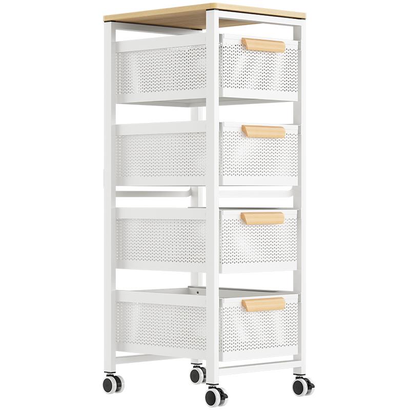 森缝花小推车夹蔬菜收纳层架房物SH-木质落地抽拉式果蔬厨置架子