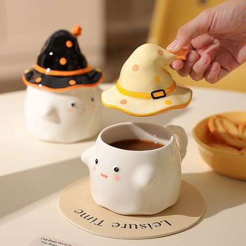 幽灵马克杯生日礼物艺术陶瓷杯网红可爱水杯稀奇古怪家用情侣杯子