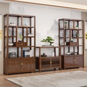 新中式 实木博古架茶具茶柜置物架办公室茶室茶桌展示架小型多宝阁
