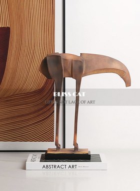 现代轻奢抽象雕塑摆件样板房客厅玄关电视柜设计师陈设书柜装饰品