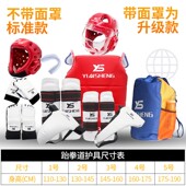 跆拳道护具护身全套五八件套儿童防护服比赛实战装 备加厚护具面罩