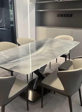 超晶石餐椅桌奢微晶轻石餐桌小型家用长方形UPG大理石餐户桌