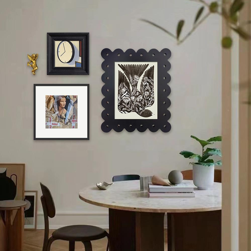 现代极简风客厅装书饰画法中古风AZR画黑白式简约玄关挂柜壁画房