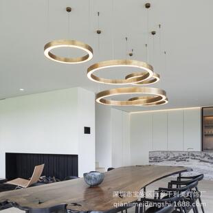 简约餐厅吊灯个性现客代创意圆环厅137时灯D尚酒店艺术圆圈LE吊灯