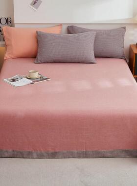 千鸟格花纯全棉床单提单CW310000件100纯棉色双人被单枕套三件套