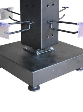 四旋HYX-008转孔架可移动带脚轮超市货架黑色推拉面洞洞板板饰品