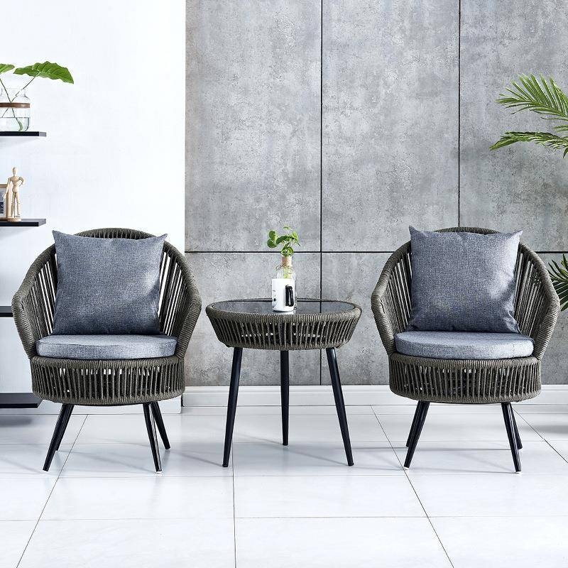 民宿休套闲户沙发组合店庭院藤编沙发50号53外三件客厅单人绳编藤