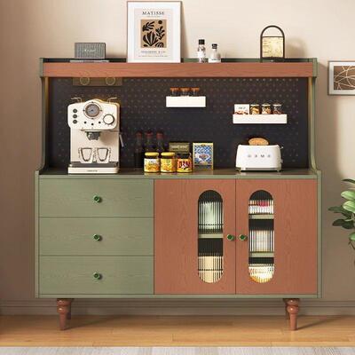 中古餐物边柜用柜茶水柜实木DRA一体靠墙储物柜高柜家客厅收纳柜