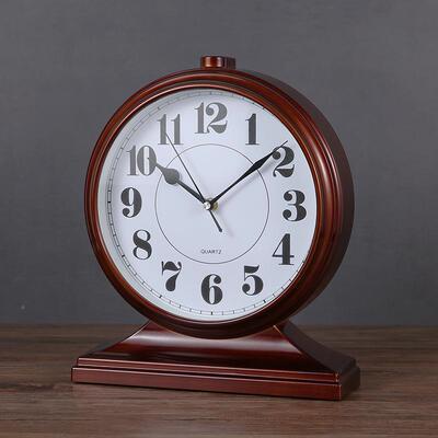 钟表钟客厅复台式非大号新中ltao1008厅式石英静音实木座客摆件现