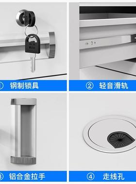 钢制公铁皮电桌办公室员工带屉锁抽钢架办桌钢LH-25515制办公脑桌