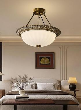 美式复古铜吸欧26207顶灯室灯LED玻璃罩卧别墅式简约轻奢房间全灯