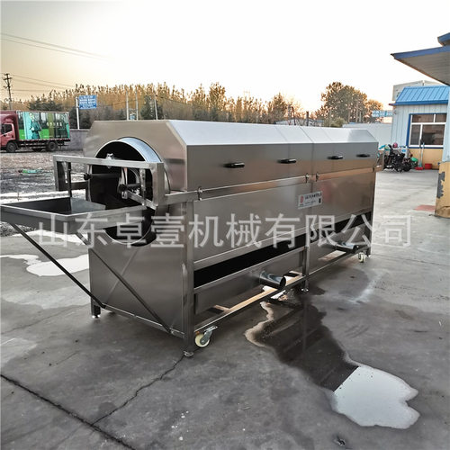 滚筒式核桃仁物理去皮设备 全自动去皮机 核桃仁脱衣去皮清洗机